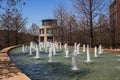 Trinity River Campus building exterior and fountains in Fort Worth, TX Royalty Free Stock Photo