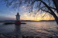 Tarrytown lighthouse after Sunset [Unites States] Royalty Free Stock Photo