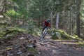 Mountainbiking on Tarscher Alm Trail, Italy Royalty Free Stock Photo