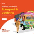 Transport and logistics banner design