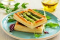 Tart of asparagus and cheese. Royalty Free Stock Photo