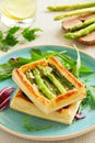 Tart of asparagus and cheese. Royalty Free Stock Photo