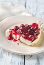 Tart with cream cheese and cherries Royalty Free Stock Photo