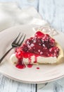 Tart with cream cheese and cherries Royalty Free Stock Photo