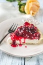 Tart with cream cheese and cherries Royalty Free Stock Photo