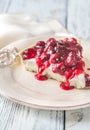 Tart with cream cheese and cherries Royalty Free Stock Photo