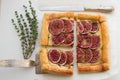 Tart with figs and Camembert Royalty Free Stock Photo