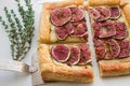 Tart with figs and Camembert Royalty Free Stock Photo