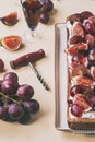 Tart with Grapes and Figs Royalty Free Stock Photo