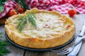 Tart with ham, cheese and eggs
