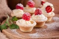 Tart lets stuffed with cream Royalty Free Stock Photo