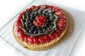 Tart with strawberry blueberry and blueberry tart Royalty Free Stock Photo