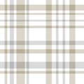 Tartan. Beige, gray and white seamless plaid pattern. Vintage s