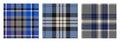 Set of blue tartan vector templates pattern background.