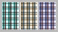 Tartan cage. Set of colored patterns