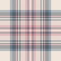 Tartan check pattern in grey, beige, pink. Seamless large textured Royal Stewart #3 background in custom colors for scarf, blanket Royalty Free Stock Photo