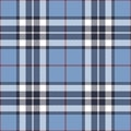 Tartan check plaid pattern in blue, red, white. Seamless classic Scottish Thomson tartan check for spring summer autumn winter.