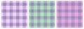 Tartan check plaid texture seamless pattern in pink, blue,green, yellow, white Modern print in barbie ken style for Royalty Free Stock Photo