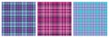 Tartan check plaid texture seamless pattern in pink, blue,green, yellow, white Modern print in barbie ken style for Royalty Free Stock Photo