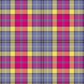 Tartan Cloth Pattern. Checkered plaid vector illustration. Seamless background of Scottish style. The violet, lilac, yellow, pink Royalty Free Stock Photo