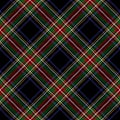 Royal Stewart Black Modern Tartan Seamless Pattern Royalty Free Stock Photo