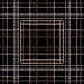 Tartan embroidery colorful vector seamless pattern. Stitching striped textured plaid background. Tapestry repeat grunge backdrop. Royalty Free Stock Photo