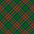 Tartan pattern in green, blue, red, yellow, black, white. Seamless traditional Scottish pixel plaid for Christmas tablecloth. Royalty Free Stock Photo