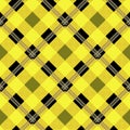 Tartan pattern. Scottish cage. Scottish yellow checkered background. Scottish plaid in yellow colors. Seamless fabric texture. Royalty Free Stock Photo