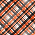 Tartan pattern,Scottish traditional fabric, orange and black tone background.