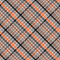 Tartan pattern,Scottish traditional fabric, orange and black tone background. eps10