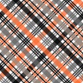 Tartan pattern,Scottish traditional fabric, orange and black tone background. eps10