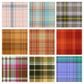 Tartan patterns set, Scottish plaid textures collection, traditional geometric ornament