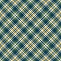 Tartan plaid pattern in blue  green  gold  off white. Herringbone textured multicolored seamless check plaid for skirt. Royalty Free Stock Photo