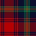 Tartan plaid pattern. Christmas and New year check plaid seamless colorful in dark blue, red, yellow, green for blanket, throw. Royalty Free Stock Photo