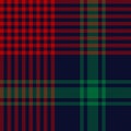 Tartan plaid pattern Christmas in red, green, navy blue. Herringbone textured seamless dark check plaid graphic for skirt, blanket