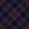 Tartan plaid pattern in green red blue. Christmas dark herringbone seamless winter check for flannel shirt skirt.