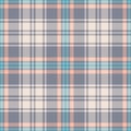 Tartan plaid pattern pastel in grey, pink, turquoise, white. Seamless herringbone textured dark check plaid for skirt, flannel. Royalty Free Stock Photo