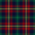 Tartan plaid pattern in red  green  blue  yellow. Textured herringbone dark check for Christmas and New Year blanket  flannel. Royalty Free Stock Photo