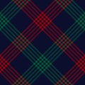 Tartan Plaid Pattern In Red, Green, Navy Blue. Seamless Herringbone Textured Christmas Check Plaid Graphic Art Background.