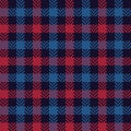 Tartan plaid pattern. Seamless dark herringbone gingham check plaid in black, red, blue. Royalty Free Stock Photo