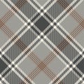 Tartan plaid pattern seamless vector background in grey and beige. Glen check plaid. Royalty Free Stock Photo