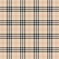 Tartan plaid. Scottish pattern in black, beige and white cage