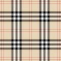 Tartan plaid. Scottish pattern in black, beige and white cage