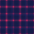 Tartan. Seamless checkered pattern.Pink cage on a dark blue background.