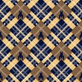 Tartan Seamless Pattern Background. Brown, Black, Beige and Blue Plaid, Tartan Flannel Shirt Patterns. Trendy Tiles Vector Royalty Free Stock Photo