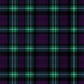 Tartan seamless pattern background in green, purple. Check plaid textured graphic design. Checkered fabric modern Royalty Free Stock Photo