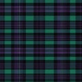 Tartan seamless pattern background in green, purple. Check plaid textured graphic design. Checkered fabric modern Royalty Free Stock Photo