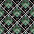 Tartan Seamless Pattern Background. Red, Black, Blue, Beige and White Plaid with snowflake, Tartan Flannel Shirt Patterns. Trendy Royalty Free Stock Photo
