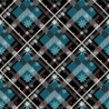 Tartan Seamless Pattern Background. Red, Black, Blue, Beige and White Plaid with snowflake, Tartan Flannel Shirt Patterns. Trendy Royalty Free Stock Photo