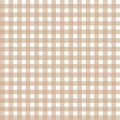 Tartan seamless pattern Plaid vector with pastel brown and white checkered background Royalty Free Stock Photo